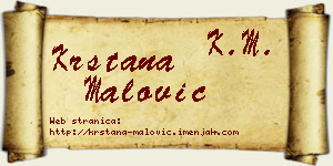 Krstana Malović vizit kartica
